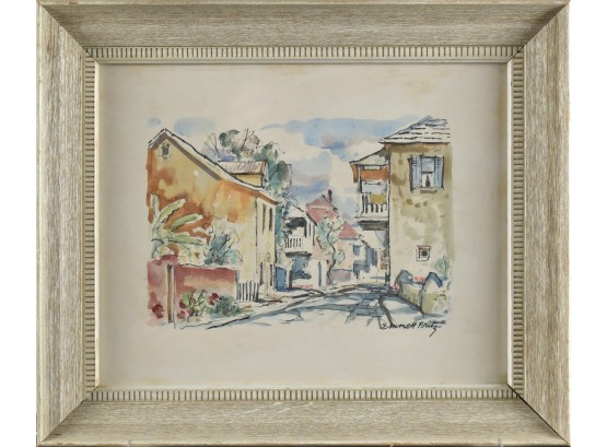 Emmett Fritz Watercolor, Street Scene (CTF10)