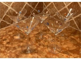 Art Glass Martini Glasses, 5pcs (CTF10)