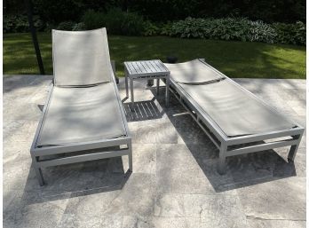 Pr. Out Design Chaise Lounges And Side Table, 3 Of 3 (CTF30)