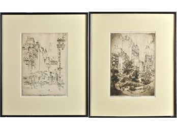 Two Joseph Pennell Etchings, New York City Views 2 Of 3  (CTF10)