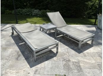Pr. Out Design Chaise Lounges & Side Table, 1 Of 3  (CTF30)