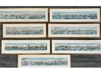 19th C. Canal And Harbor Colored Lithos, 7pcs.  (CTF30)