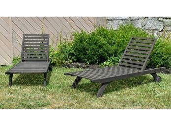 Pair Of Teak Chaise Lounges (CTF30)