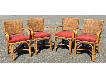 Set Of Four Rattan And Wickers Chairs (CTF30)