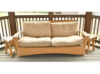 Eddie Bauer Lifestyles Wicker Sofa And Side Tables (CTF50)
