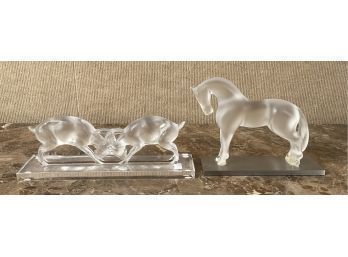 Lalique Glass Horse And Rams (CTF20)