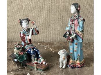 Two Japanese Glazed Pottery Figure (CTF20)