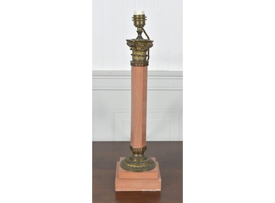 Antique Marble And Bronze Mounted Table Lamp (CTF10)