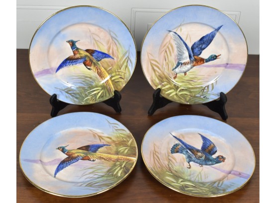 Set Of Four Limoges Hand Painted Game Plates (CTF10)