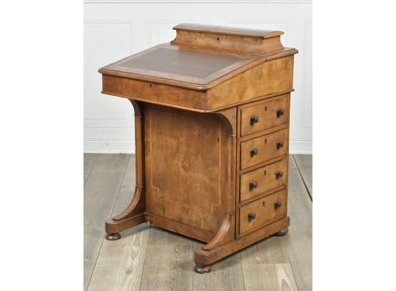 Antique English Burl Walnut Davenport Desk (CTF20)