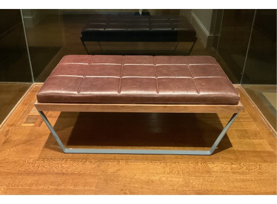 Leather & Chrome Ottoman/Bench (CTF20)