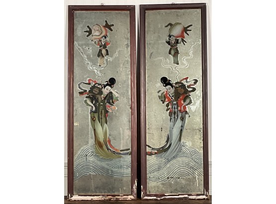 Pr. Reverse Painted Chinese Mirror Paintings (CTF20)