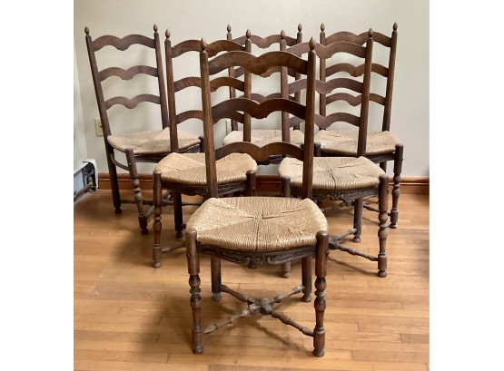 Six Antique French Country Dining Chairs (CTF40)