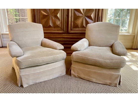 Pr. Upholstered Swivel Club Chairs (CTF40)