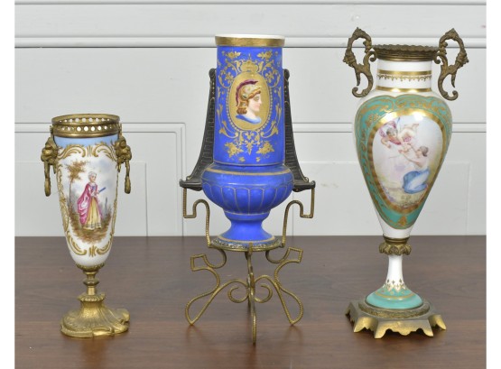 Three Vintage Continental  Porcelain Vessels (CTF10)