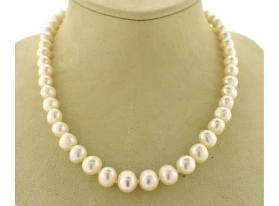 Baroque Pearl Necklace 14k Gold Clasp (CTF10)