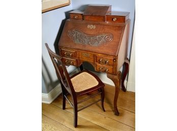Victorian Carved Ladies Desk And Chair (CTF20)