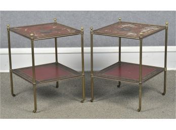 Pr Of  Antique English Brass Chinoiserie Stands (CTF20)