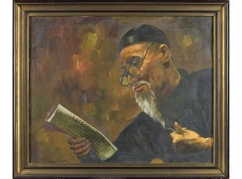 W.H. Chen Oil On Canvas, Chinese Scholar (CTF10)
