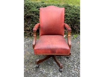 Red Leather Desk Chair (CTF10)