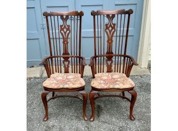 *Condition Updated* Two English Yew Wood Armchairs (CTF20)