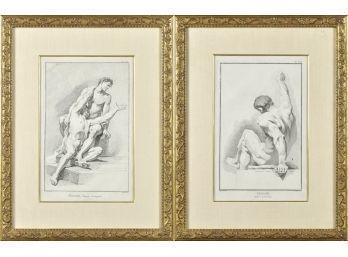 Two Antique French Engravings, Figure Studies (CTF10)