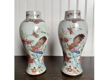 Pr. 19th C. Chinese Famille Rose Urns (CTF20)