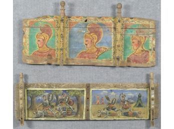 Two 18th C. Italian Painted Wagon Sides (CTF10)
