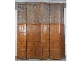 Set Of Six Vintage Bamboo Rattan Room Dividers (CTF40)