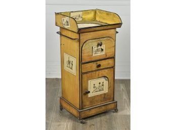 19th C. French Painted Toleware Wash Stand (cTF20)