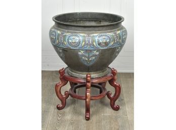 Large 19th C. Chinese Champleve Bronze Urn (CTF10)