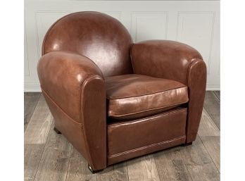Vintage Brown Leather Deco Style Club Chair (CTF20)