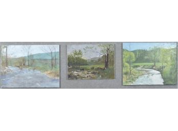 Three 20th C. Oils, Spring Landscapes (CTF10)
