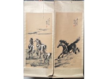 Two Vintage Printed Asian Scrolls (CTF100
