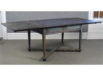 19th C. Northern European Painted Draw Leaf Table (CTF20)