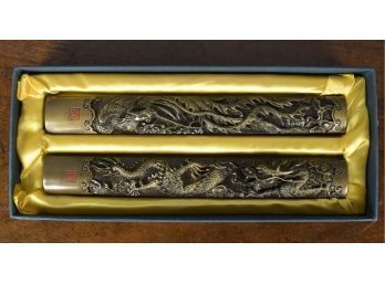 Boxed Set Of Mid 20th C. Chinese Scroll Weights (CTF10)