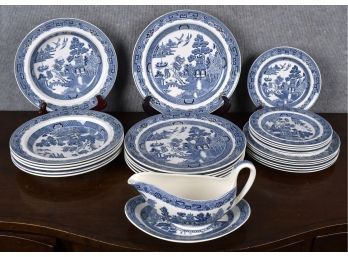 Wedgwood Blue Willow China, Service For 6, 26 Pcs (CTF20)