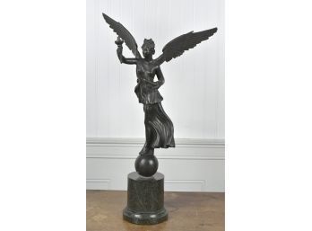 Vintage Bronze Sculpture, Winged Goddess (CTF20)