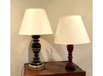 Two Decorative Wood Lamps (CTF20)