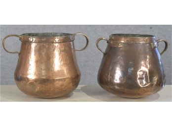 Pair Of Antique Copper Vessels (CTF10)