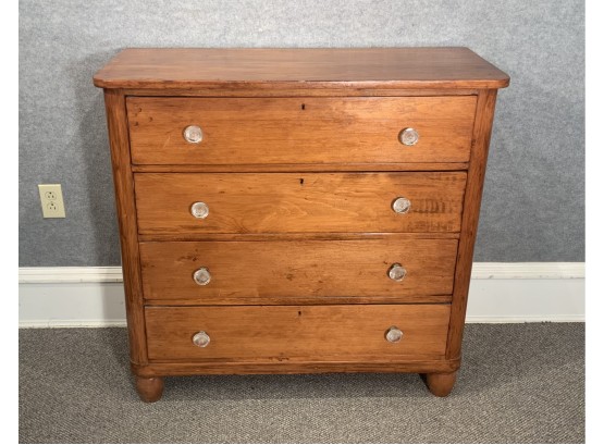 19th C. Country Pine Four Drawer Chest (CTF20)
