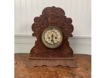 Antique Warwick Mantle Clock With Swan (CTF10)