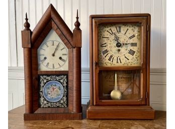 Antique New Haven Mantle Clock & Other Vintage Clock  (CTF10)