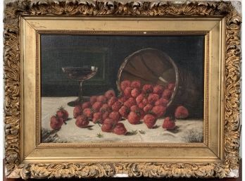 Oil On Canvas, Still Life Of Strawberries (CTF20)