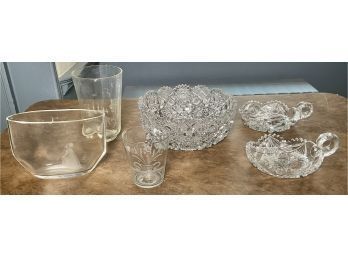 Orrefors Vase & Cut And Etched Glass, 6pcs. (CTF10)
