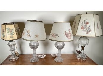 Four Antique Glass Table Lamps (CTF20)