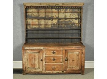 Antique Country Pine Welsh Cupboard (CTF40)