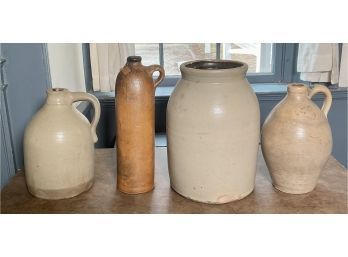 Four Antique Stoneware Crocks (CTF20)