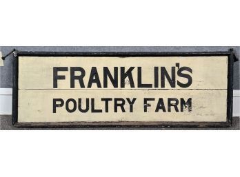 Antique Franklins Poultry Farm Wooden Sign (CTF20)