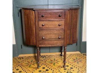 Antique Mahogany Martha Washington Sewing Stand With Contents (CTF10)
